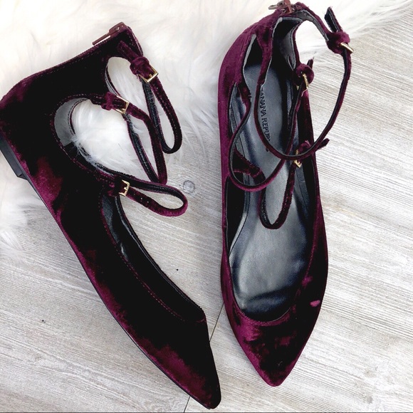 Banana Republic Shoes - Banana Republic Aga Velvet Ankle Strap Flats